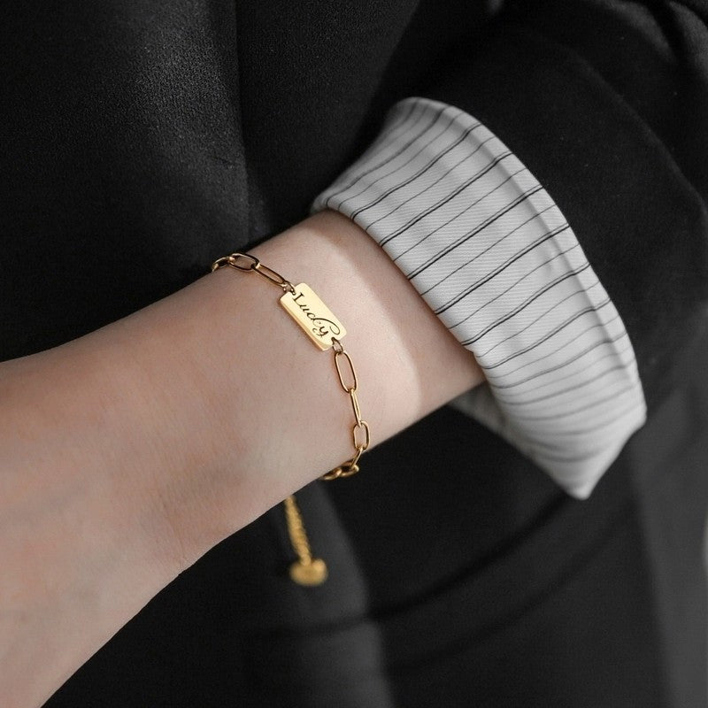 Personalized Gold Links Bracelet