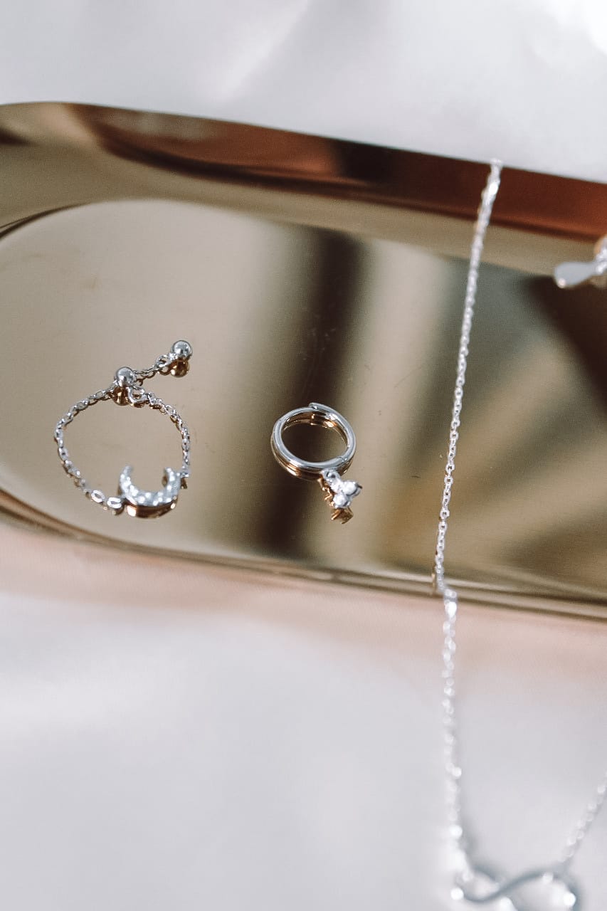Adjustable Silver Moon Ring