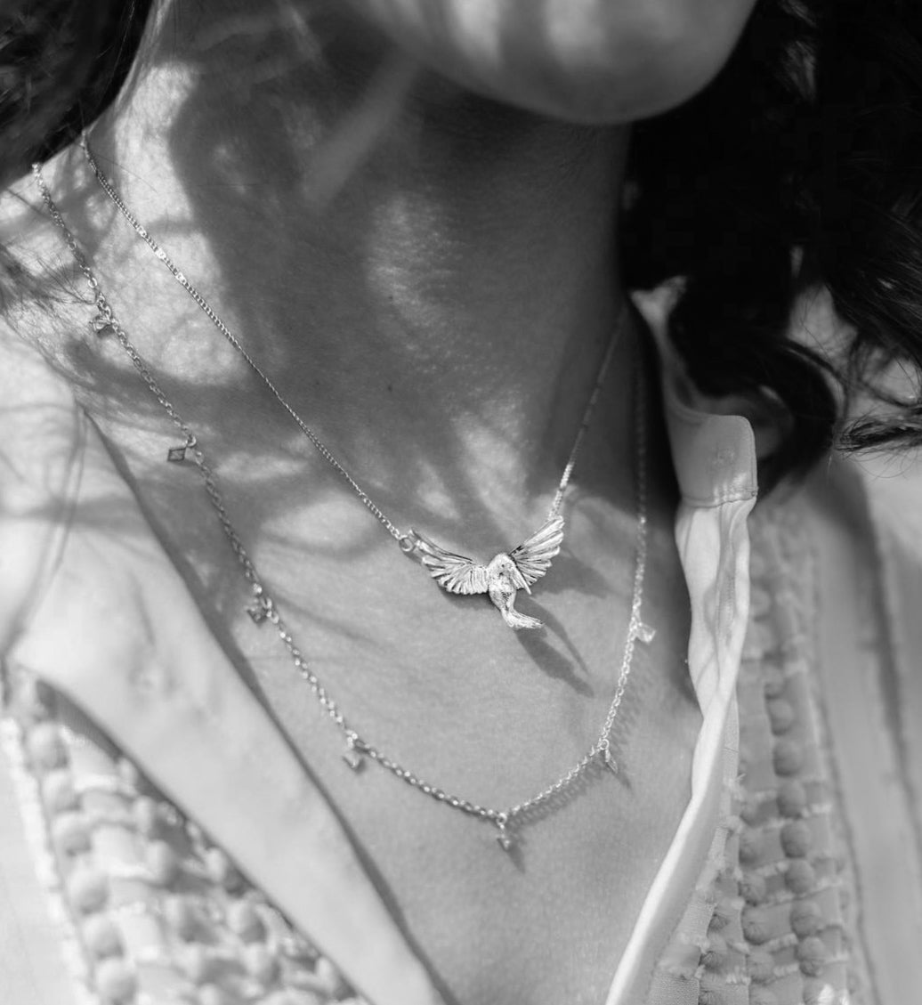 Three Dimensional Hummingbird Necklace