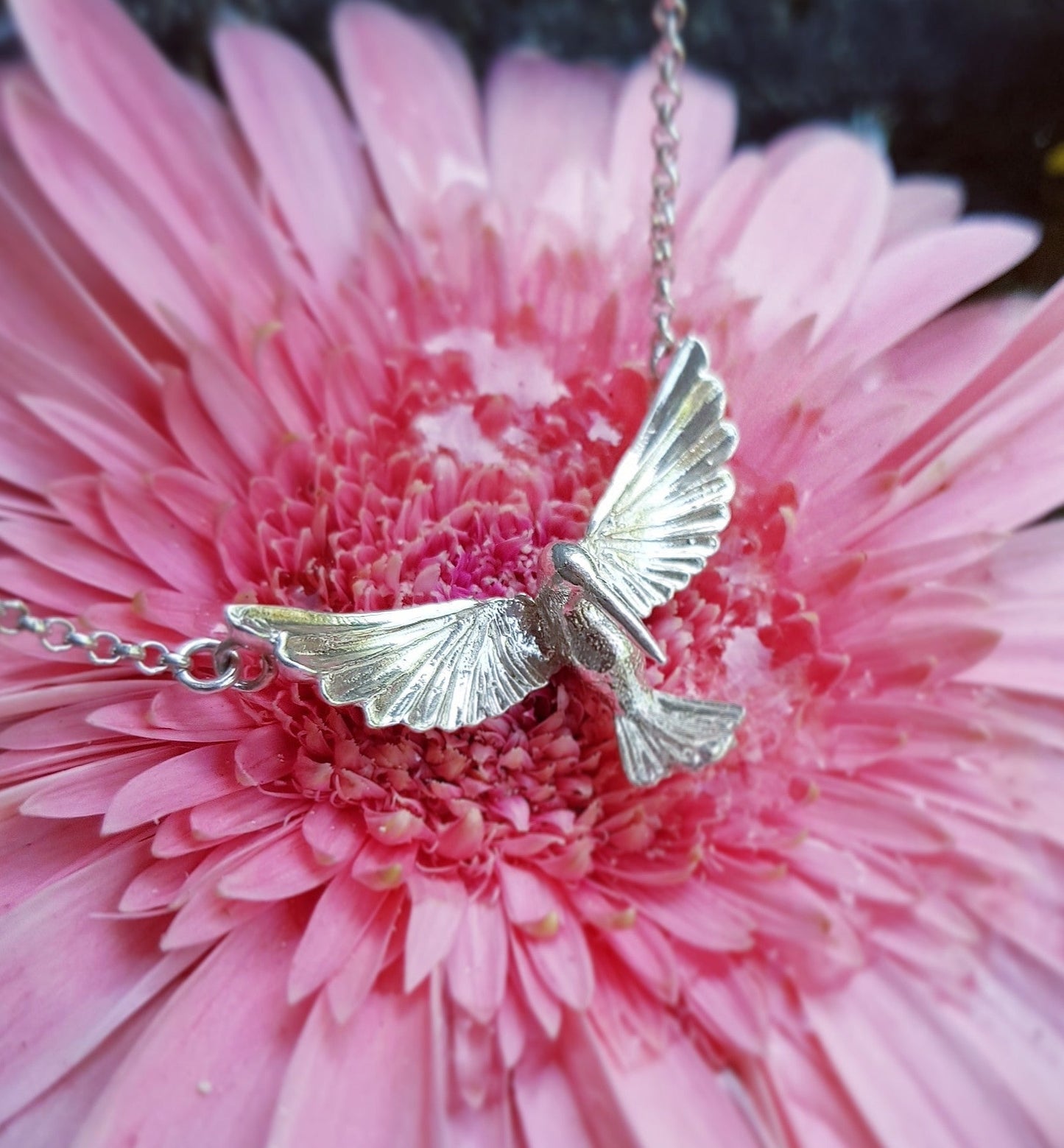 Three Dimensional Hummingbird Necklace