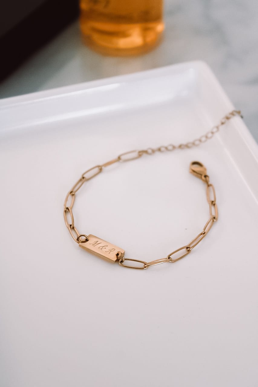 Personalized Gold Links Bracelet