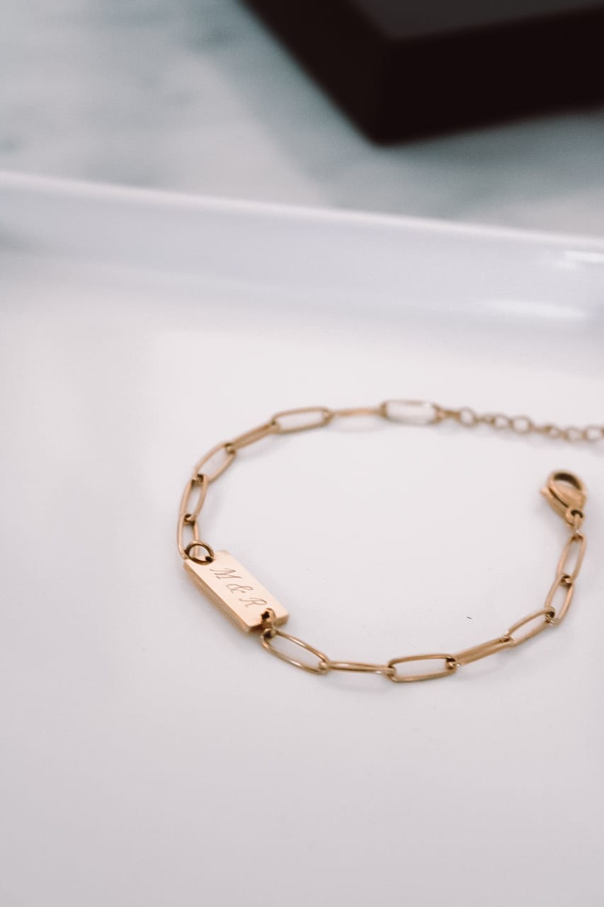 Personalized Gold Links Bracelet