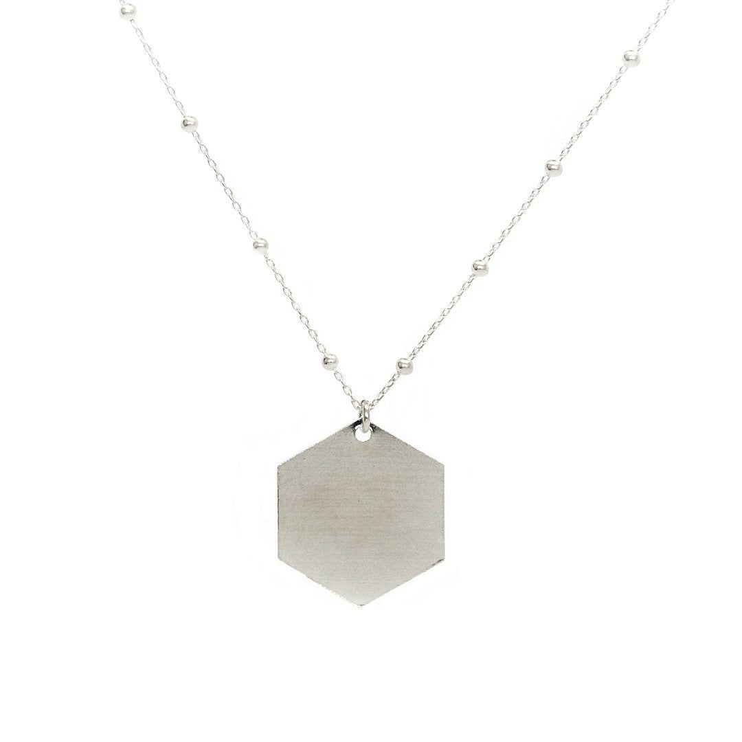 Women's hexagonal medal necklace