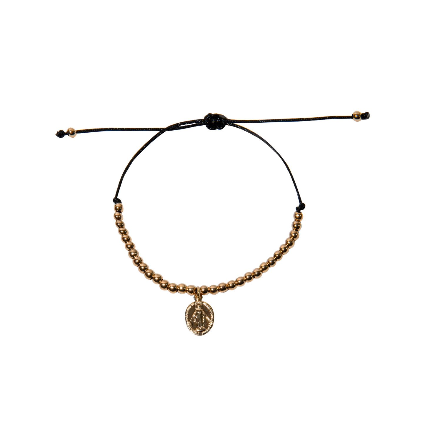 Gold beaded Virgin of the rays bracelet