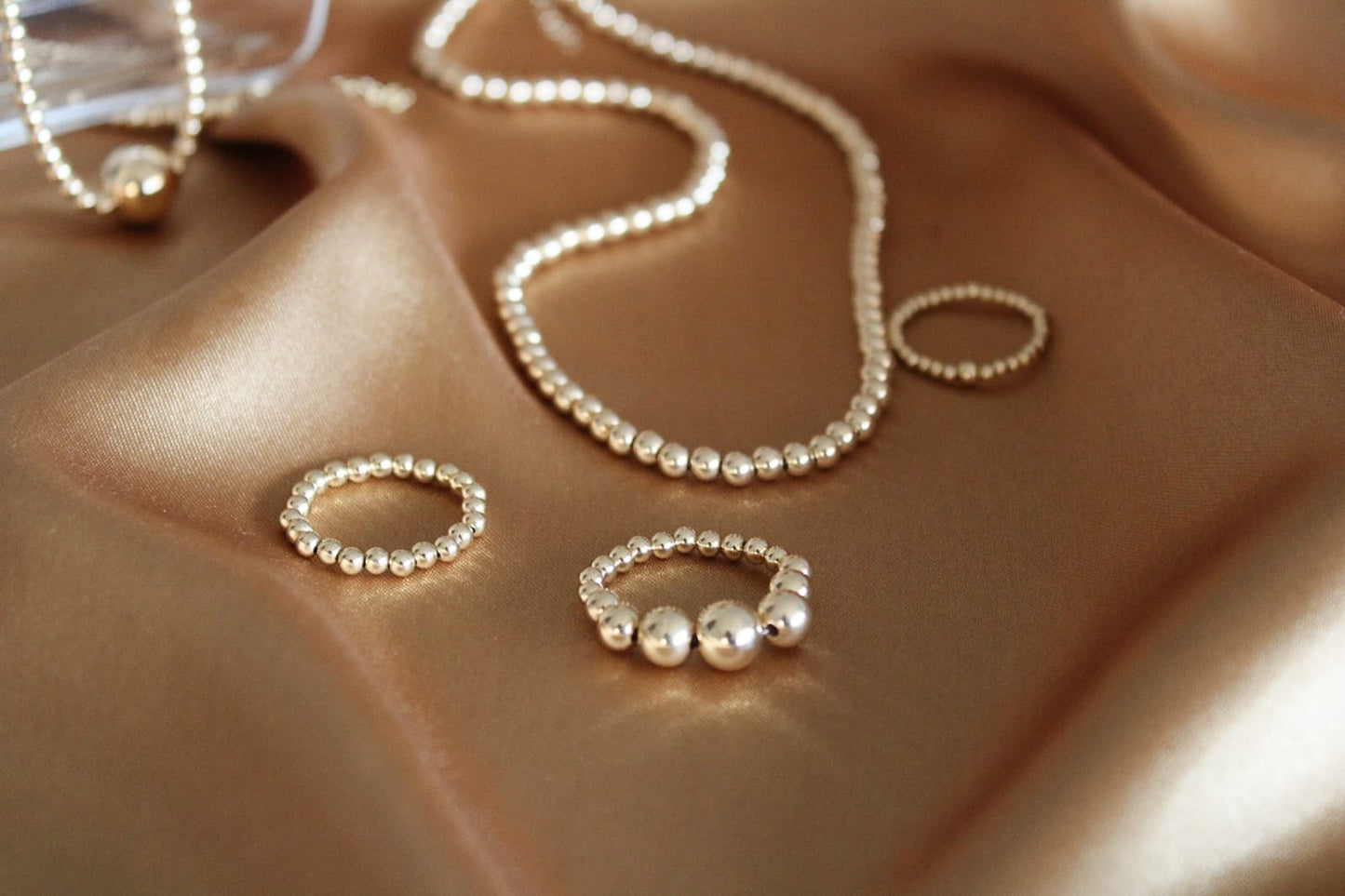 Ball ring 3mm gold 14K