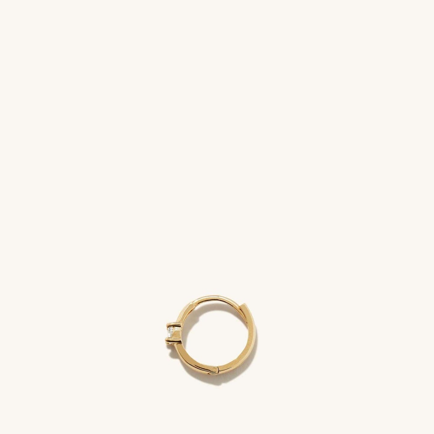 14K gold shiny mini hoop ring