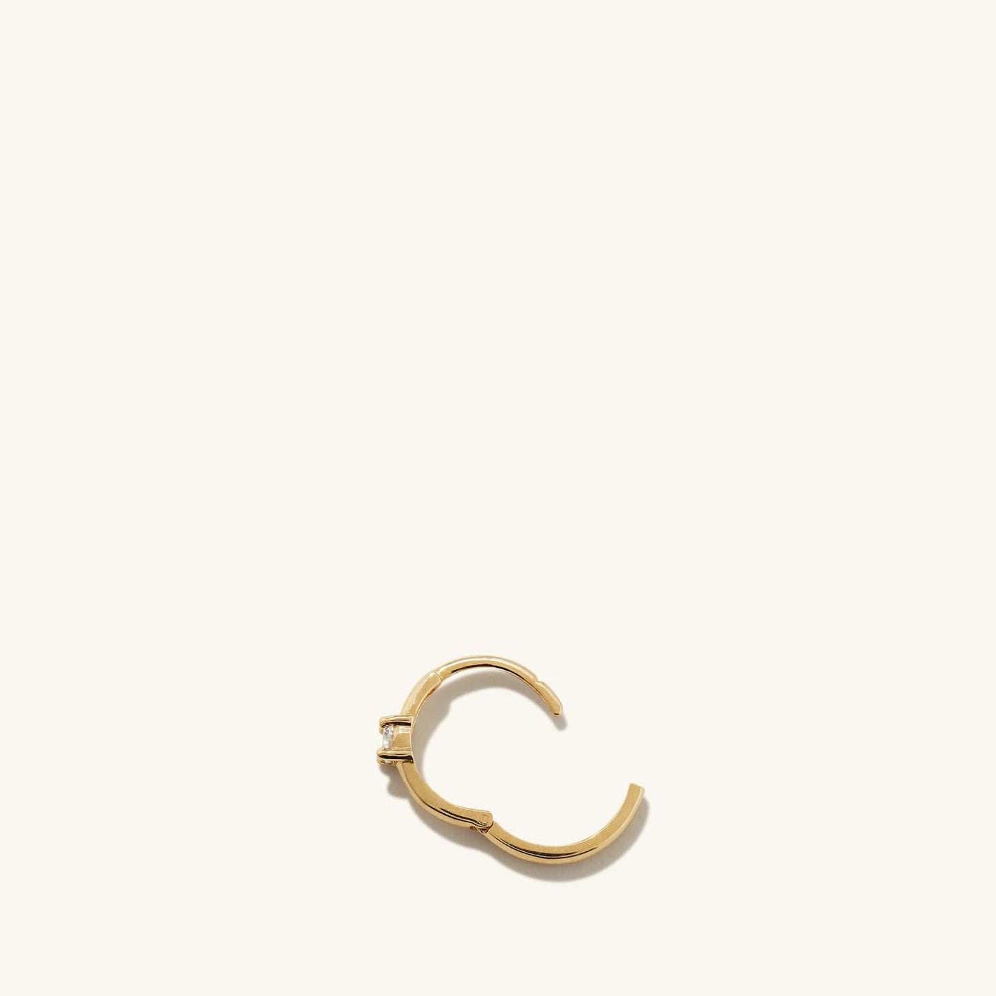 14K gold shiny mini hoop ring