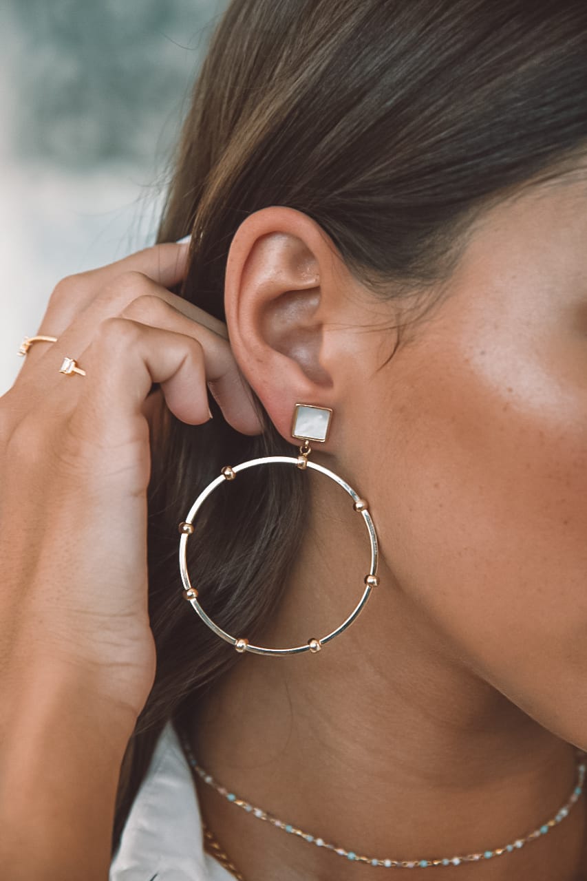 Nacre Circle Hoops