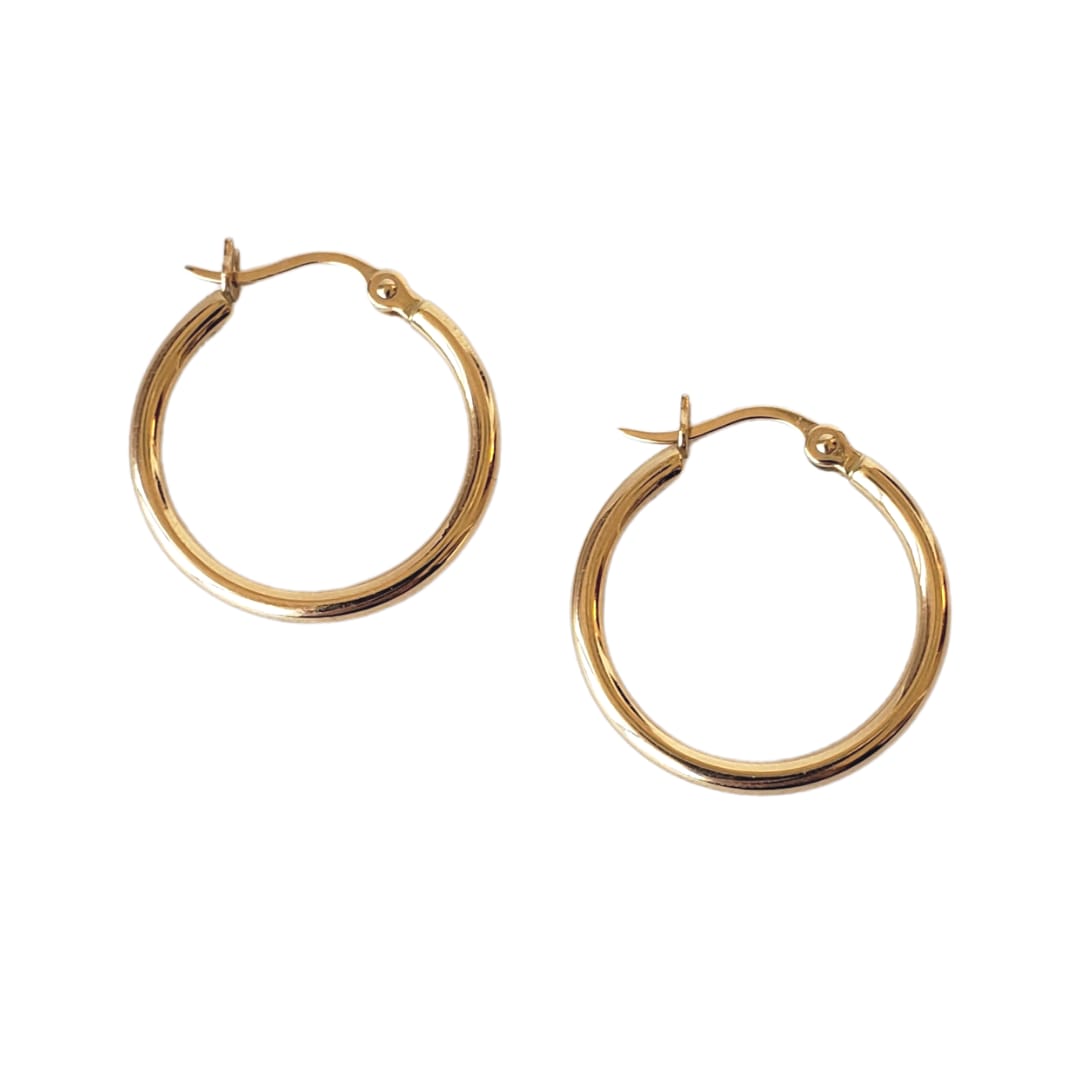 18K Gold Tube Hoops
