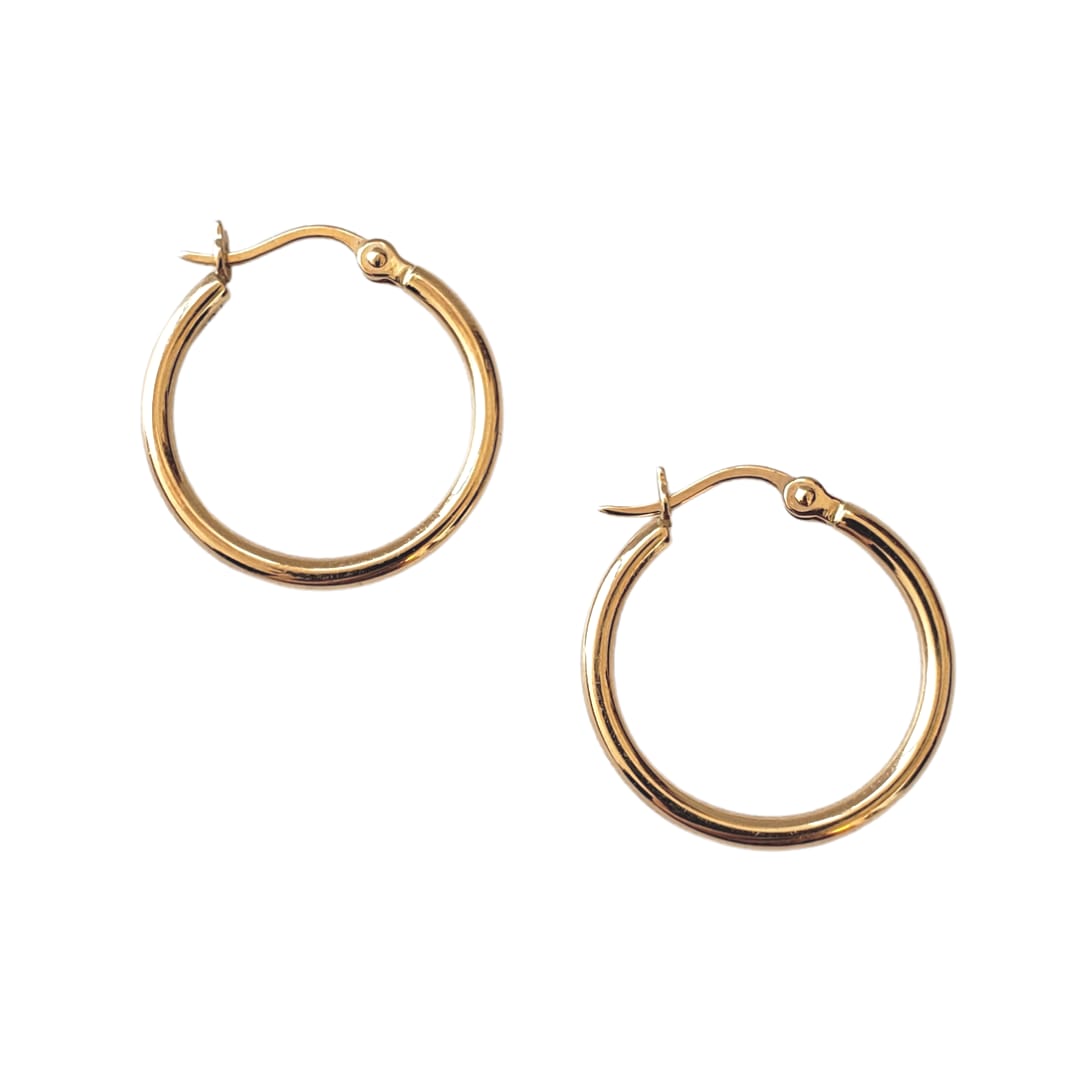 18K Gold Tube Hoops