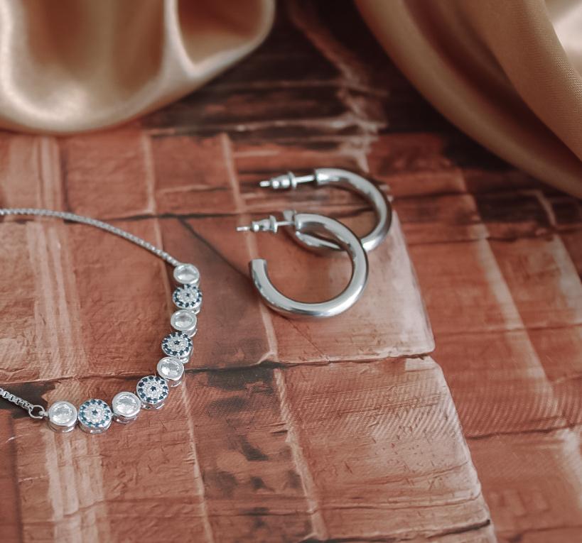 Vintage Silver Hoops