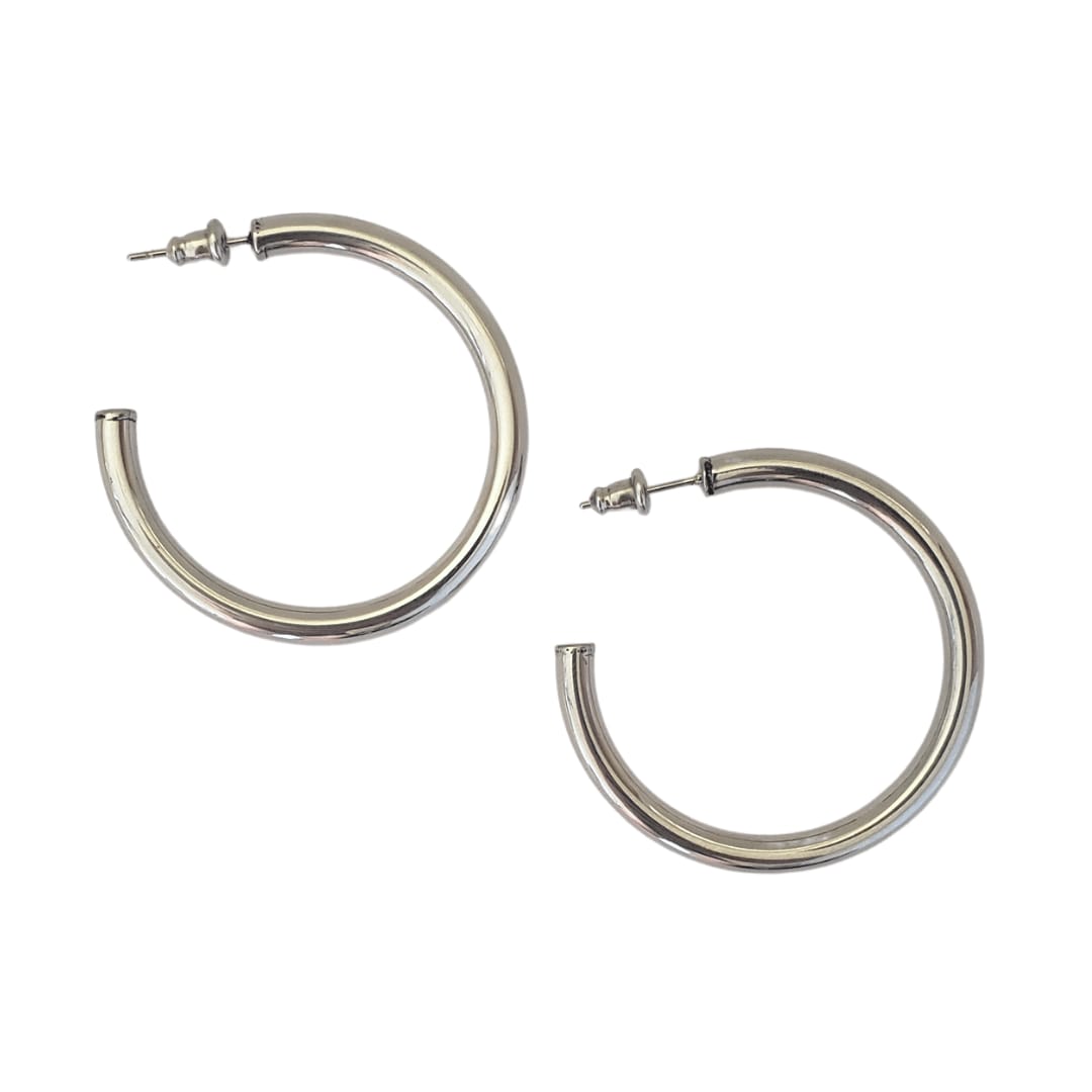 Vintage Silver Hoops 42mm