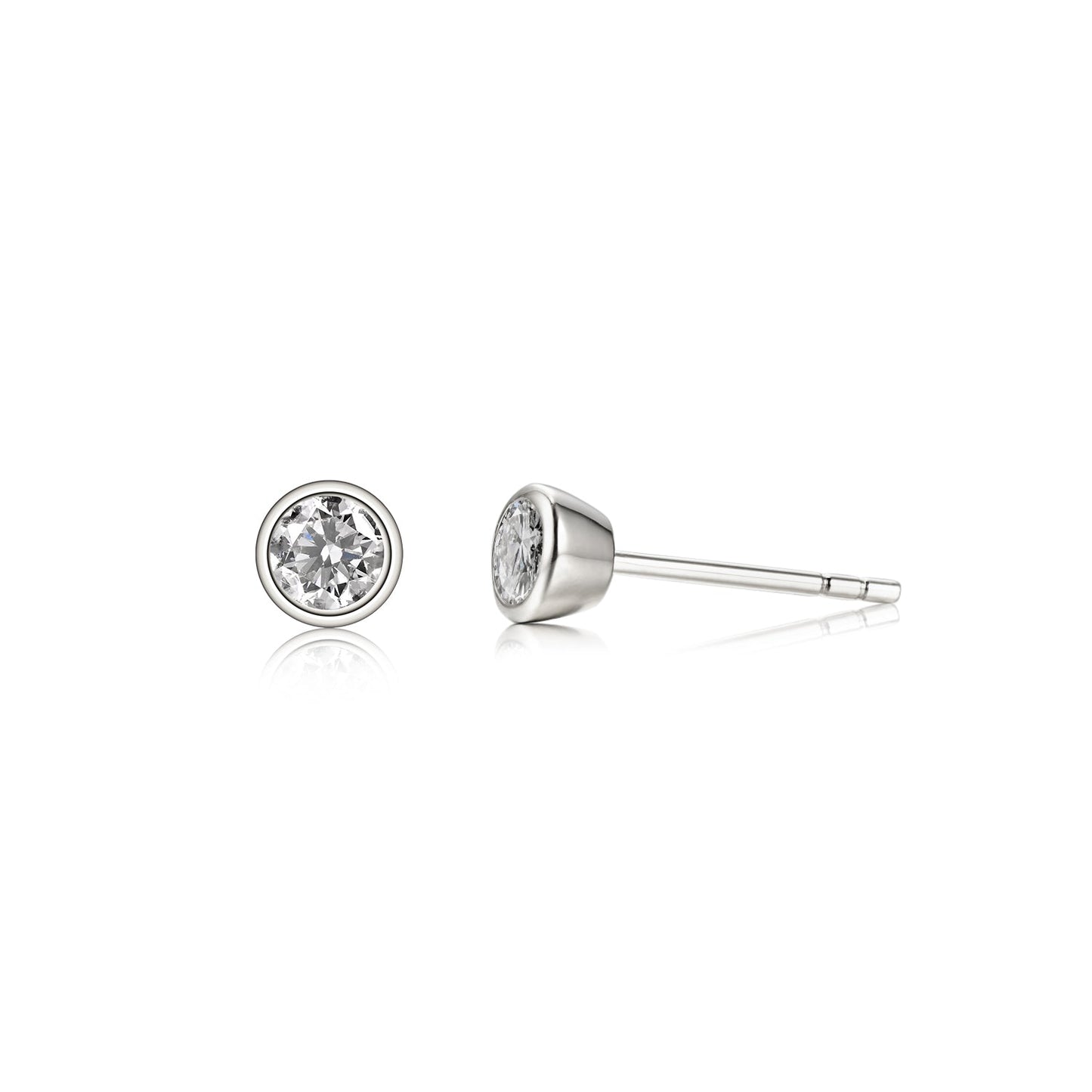 Aros Punto de luz Diamond Oro blanco 14K