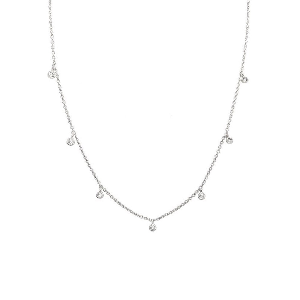 Silver Crystal Dots Choker