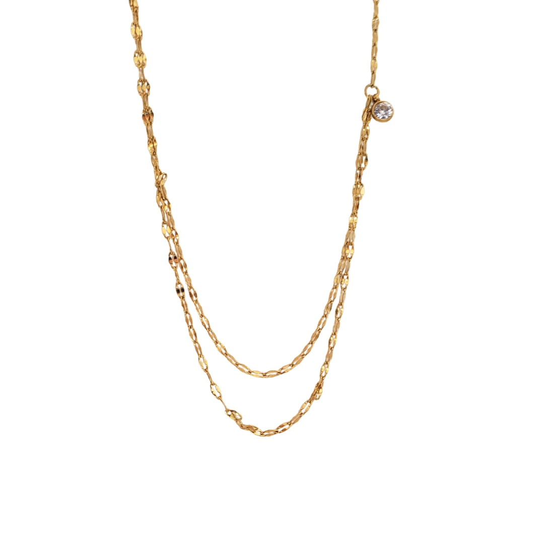 Collar Espejo Gold Doble