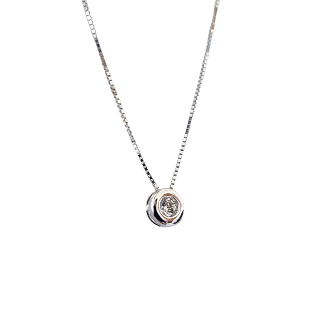 18K White Gold Point of Light Necklace