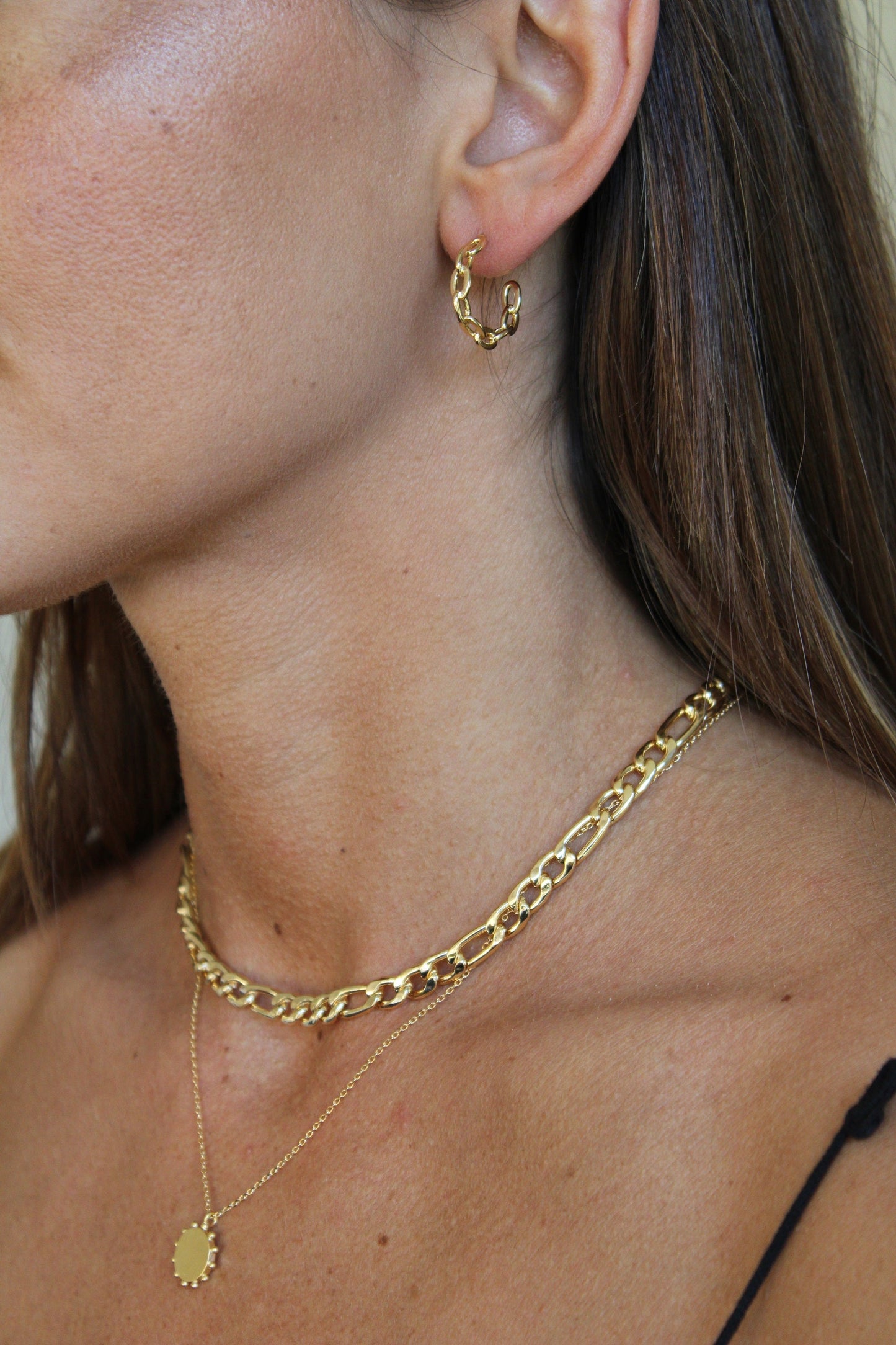 Gold Chain Hoops