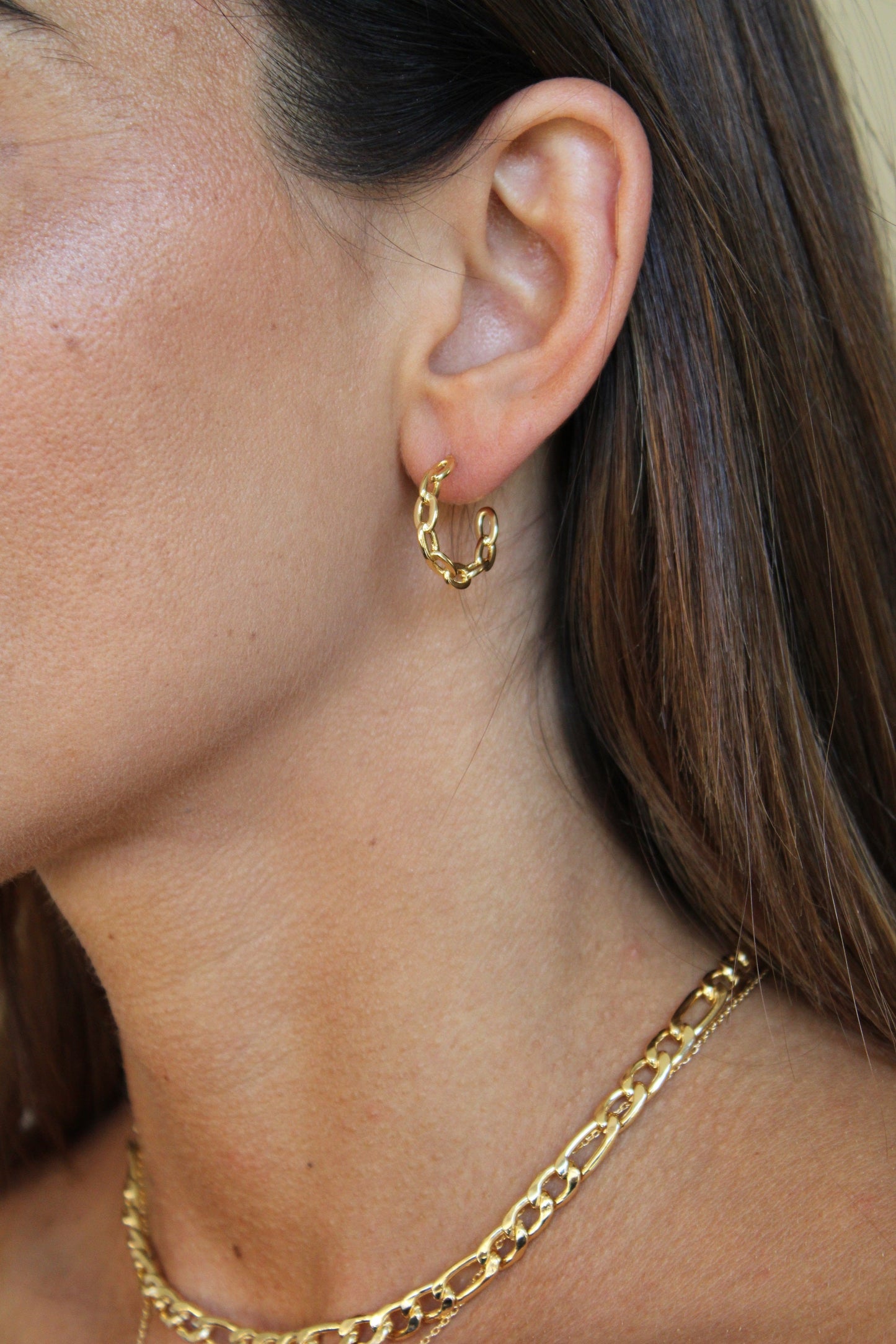 Gold Chain Hoops
