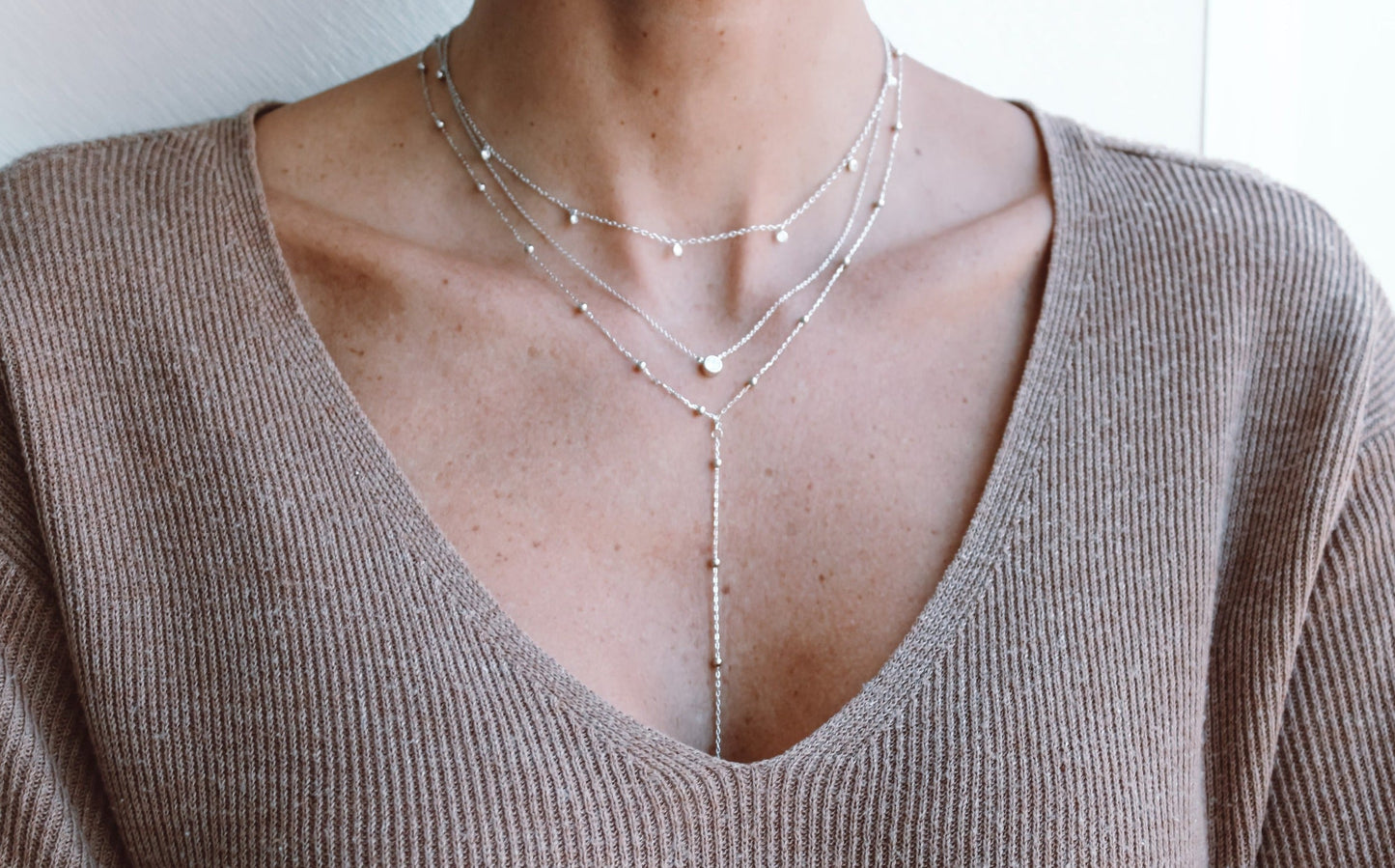 Silver Crystal Dots Choker