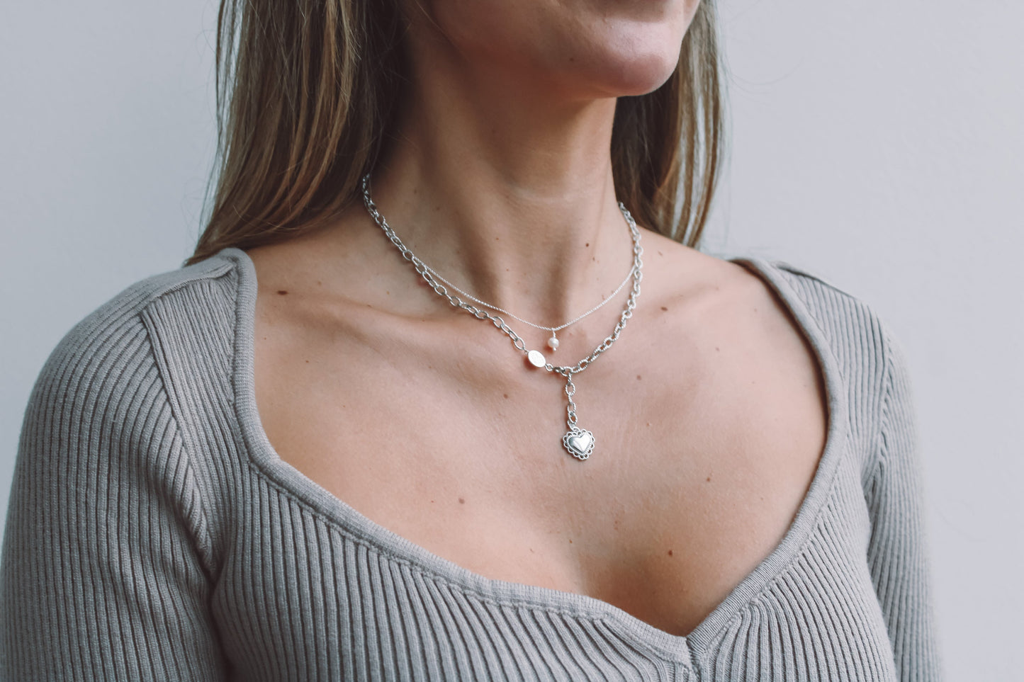Mini Pearl Silver Necklace