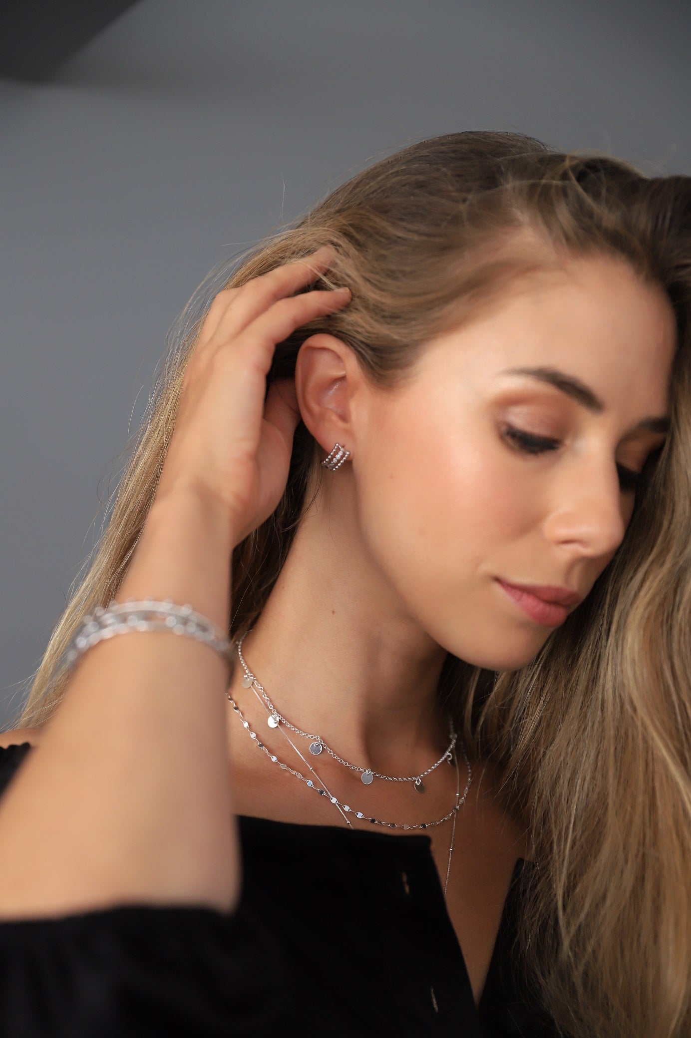 Zoe Silver Hoops