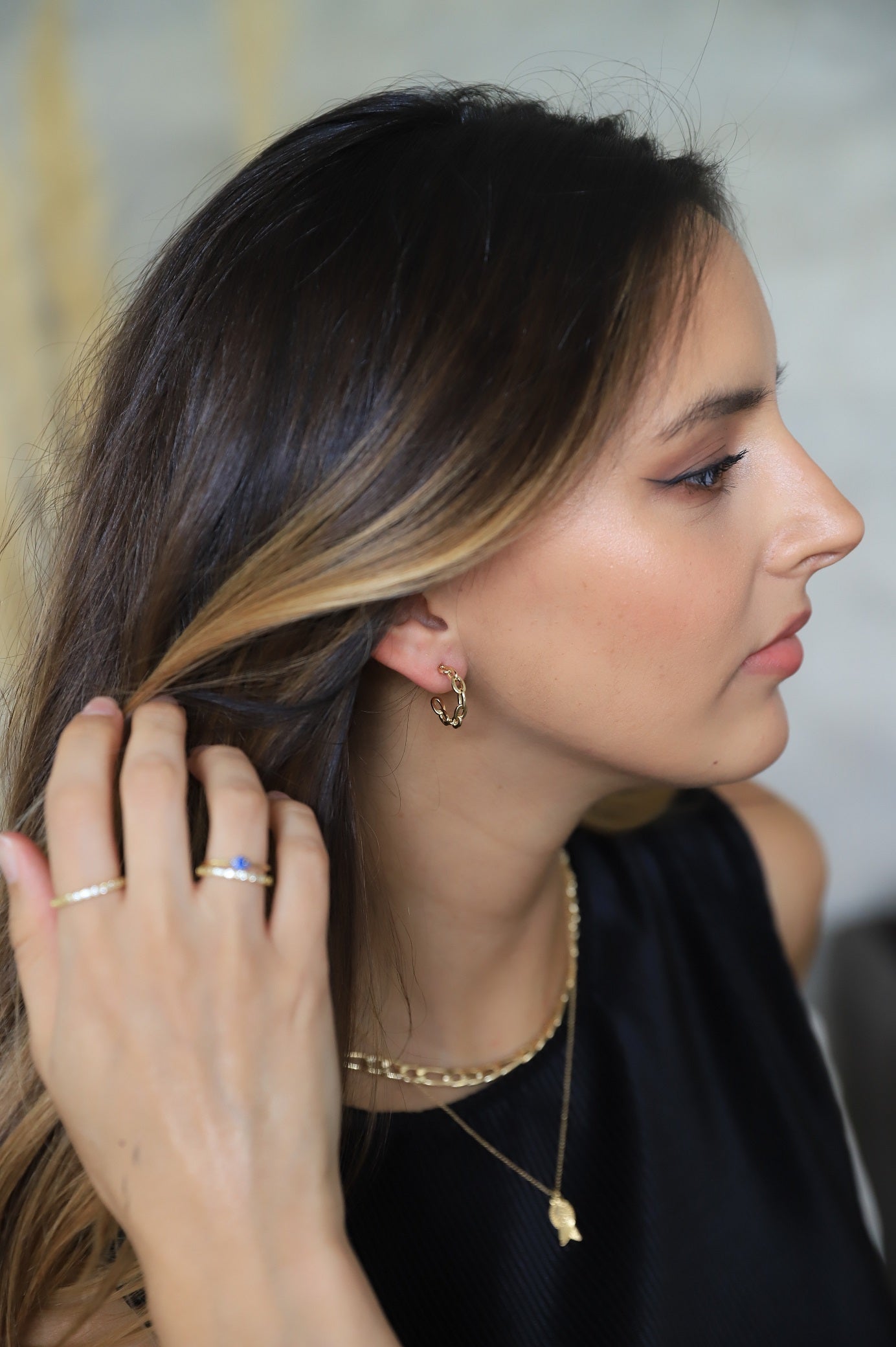 Gold Chain Hoops