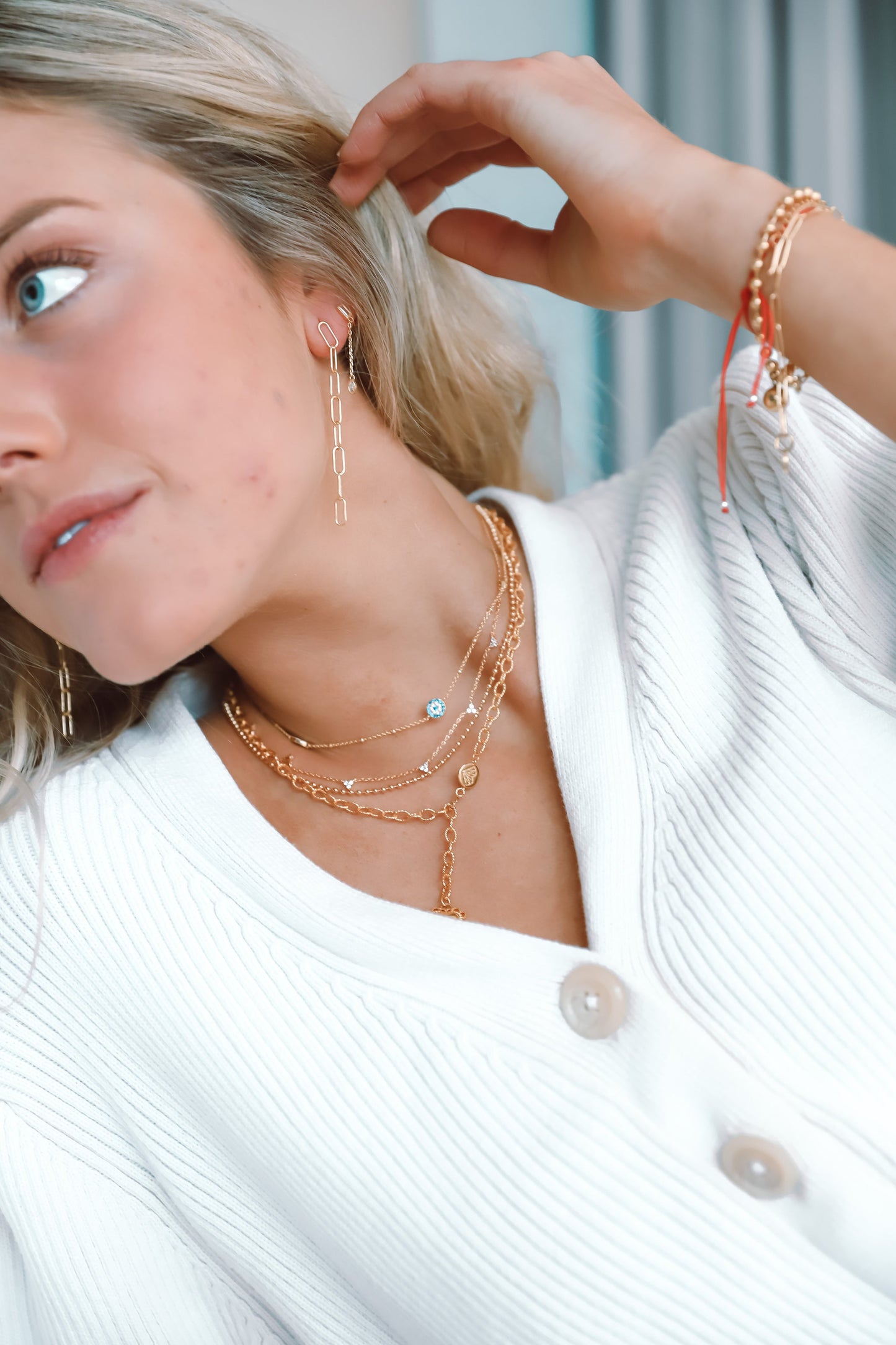 Gold Link Hoops