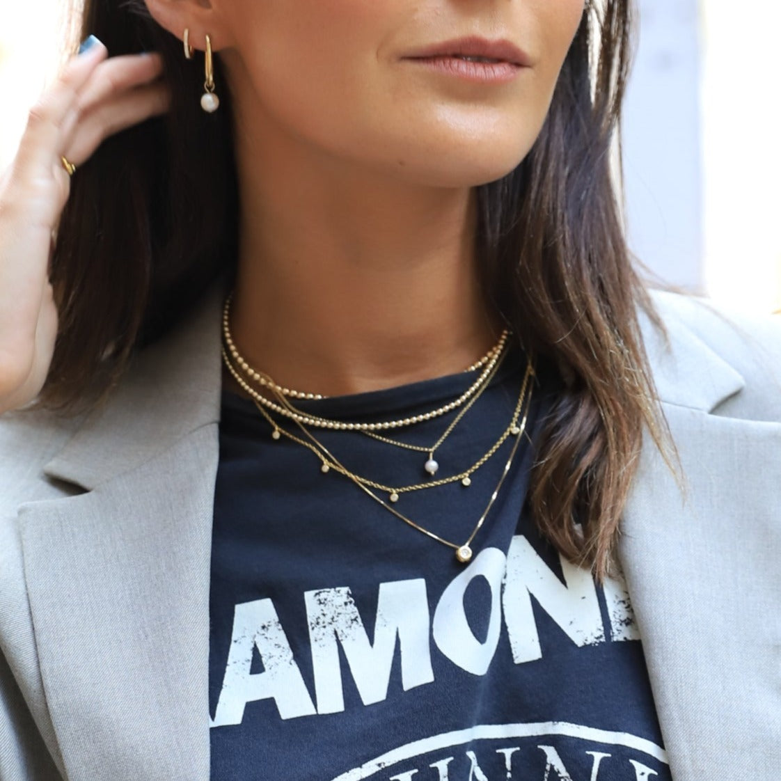 Dots Cristal Gold Choker