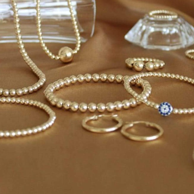 Ball bracelet 5mm gold 14K