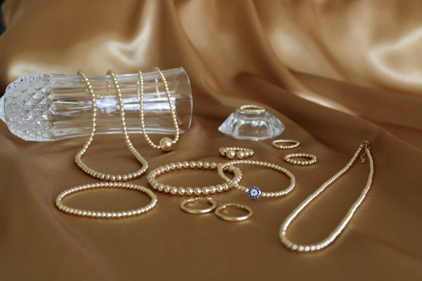 Ball bracelet 3mm gold 14K