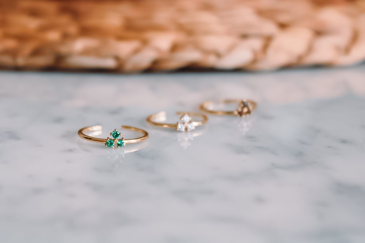 Emerald Triad Ring