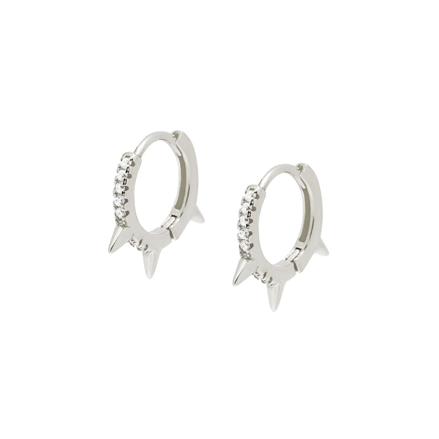 Punk Shine Silver Hoops