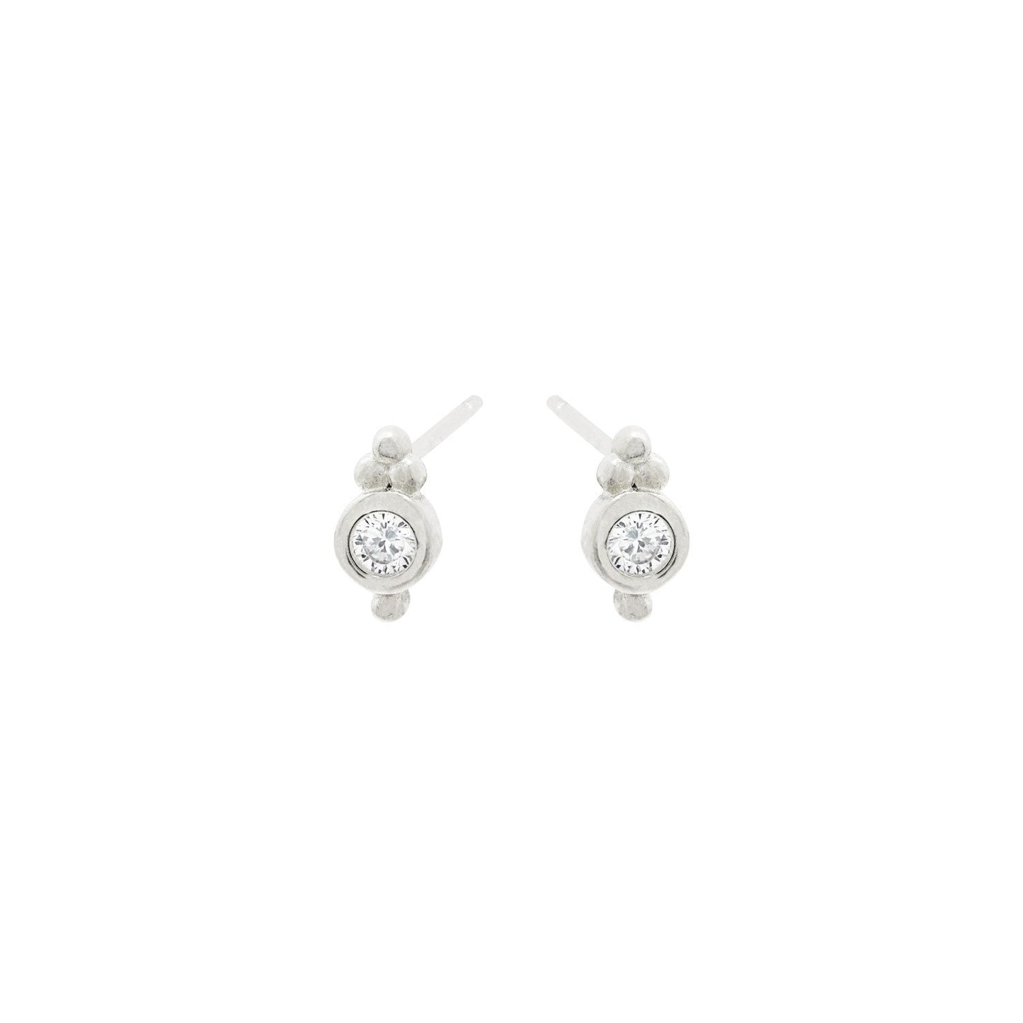 Dahlia Silver Hoops