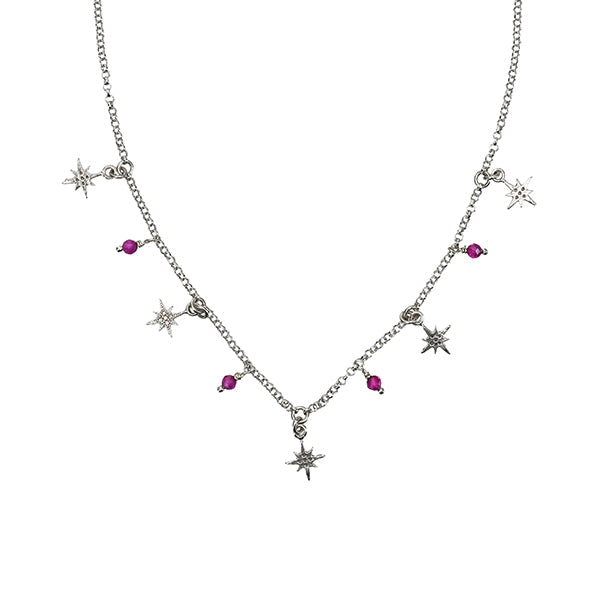 Silver Choker Belen Star Rubi