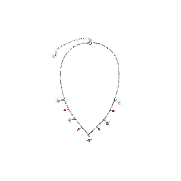 Silver Choker Belen Star Rubi
