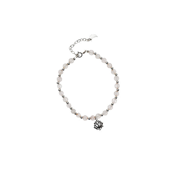 Lotus Flower rose quartz stone bracelet