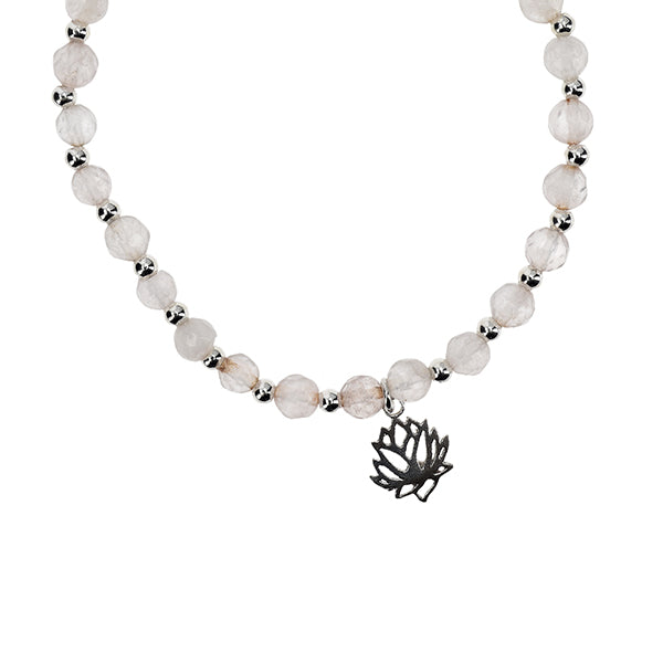Lotus Flower rose quartz stone bracelet