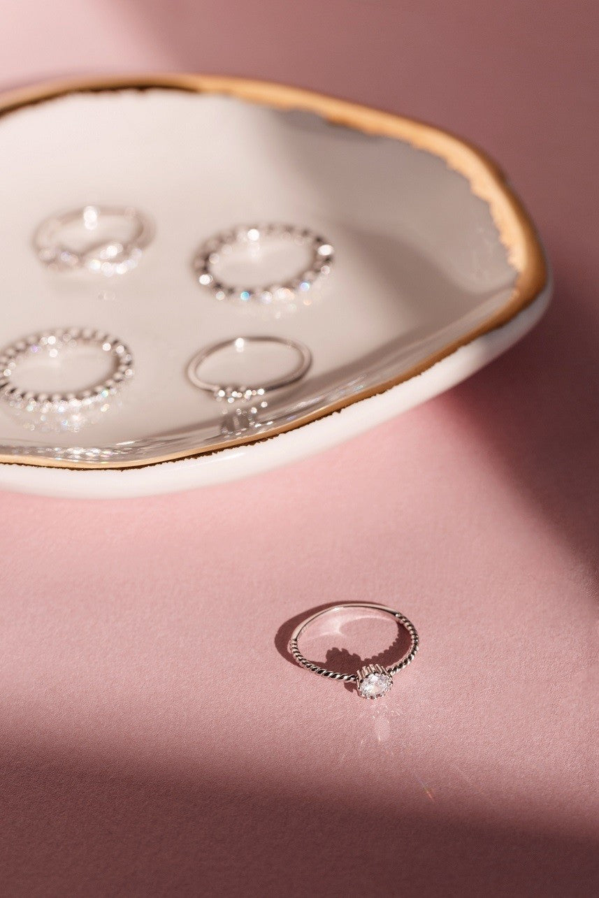 Mia Silver Crystal Ring