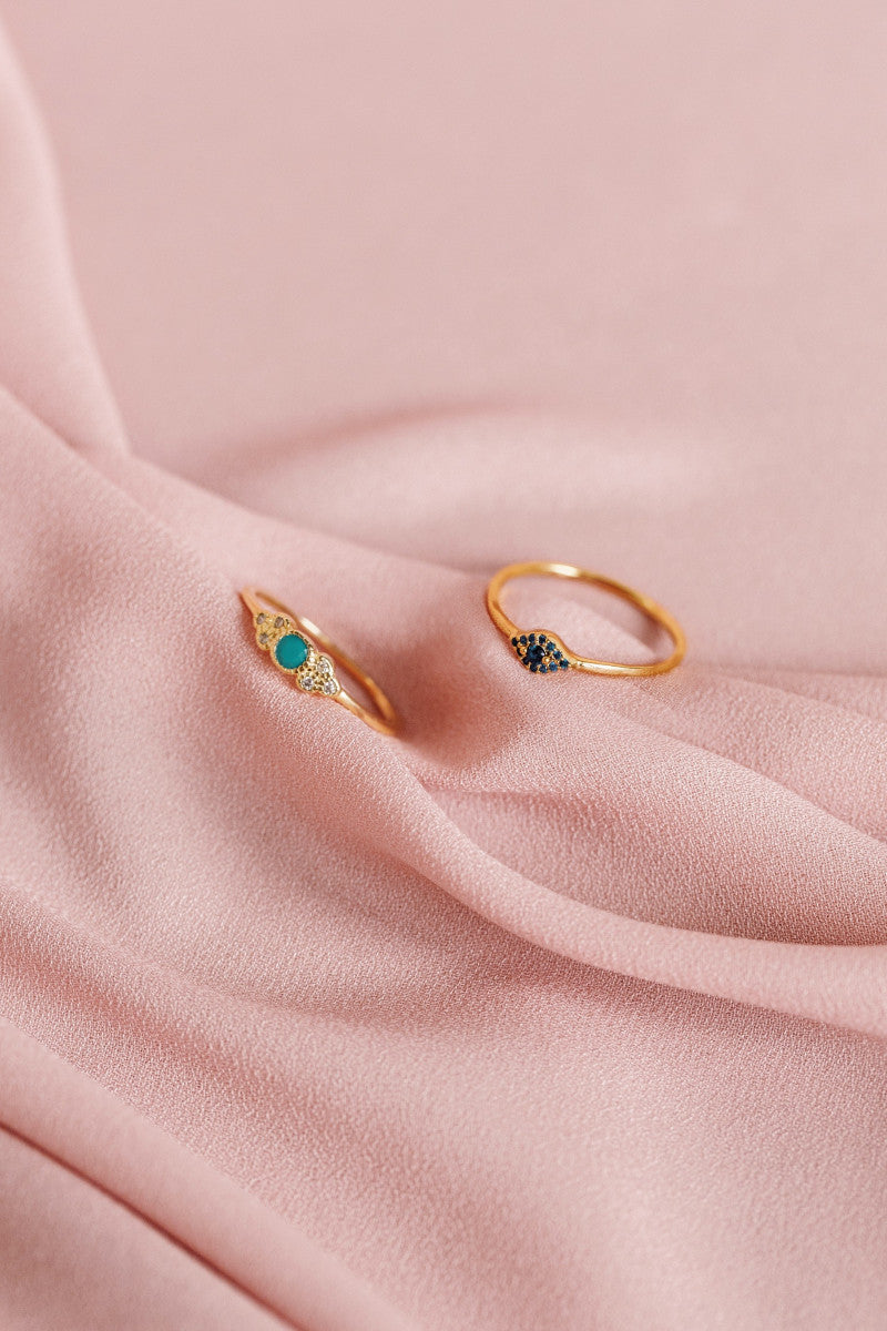 Gold Turkish Eye Ring