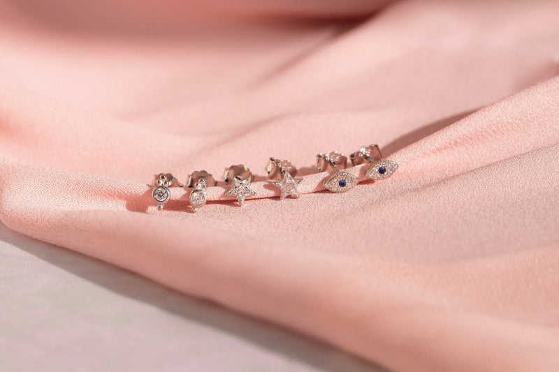 Dahlia Silver Hoops