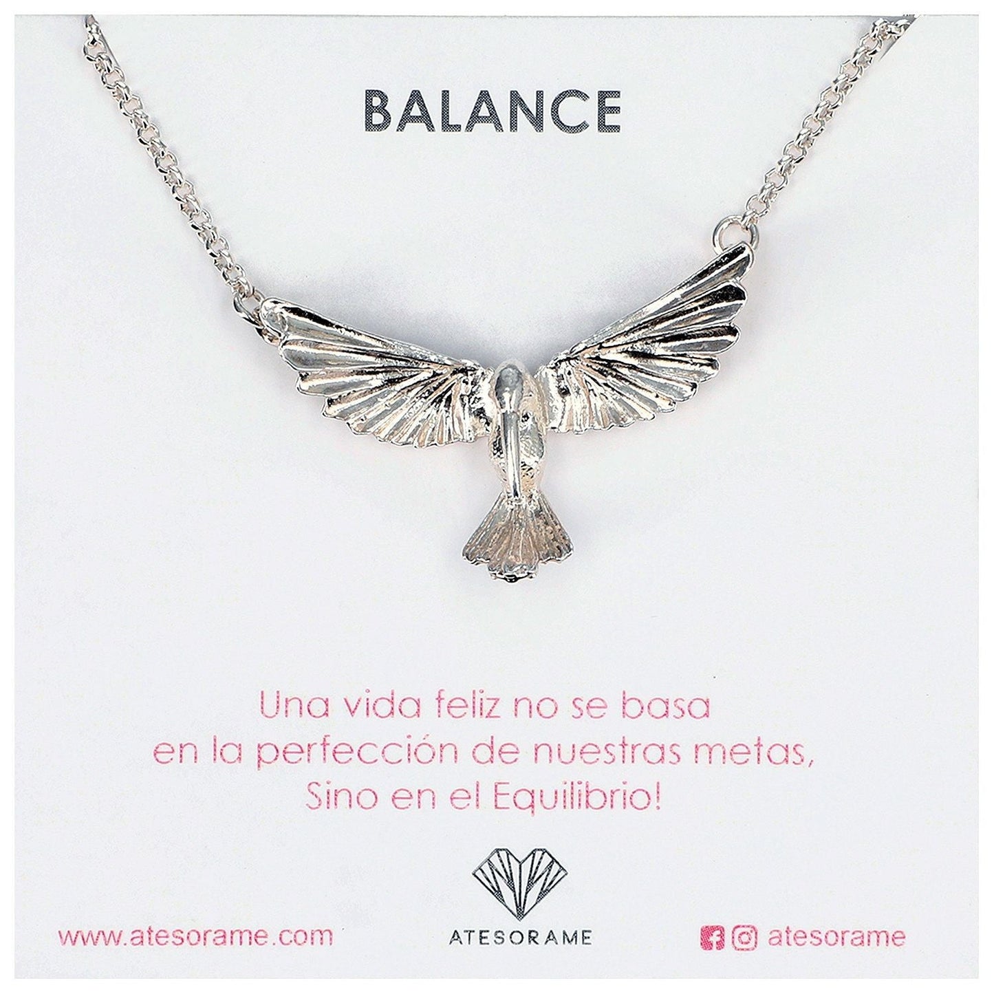 Three Dimensional Hummingbird Necklace
