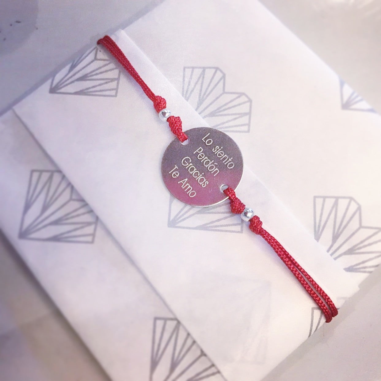 Red 18mm Medal Thread Bracelet
