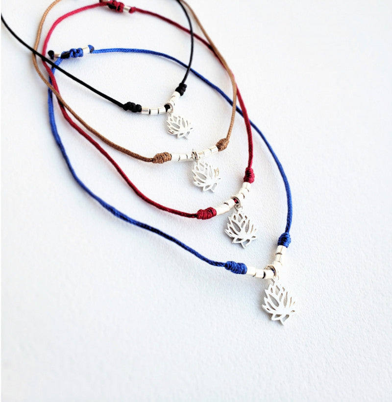 Lotus Flower Thread Bracelet