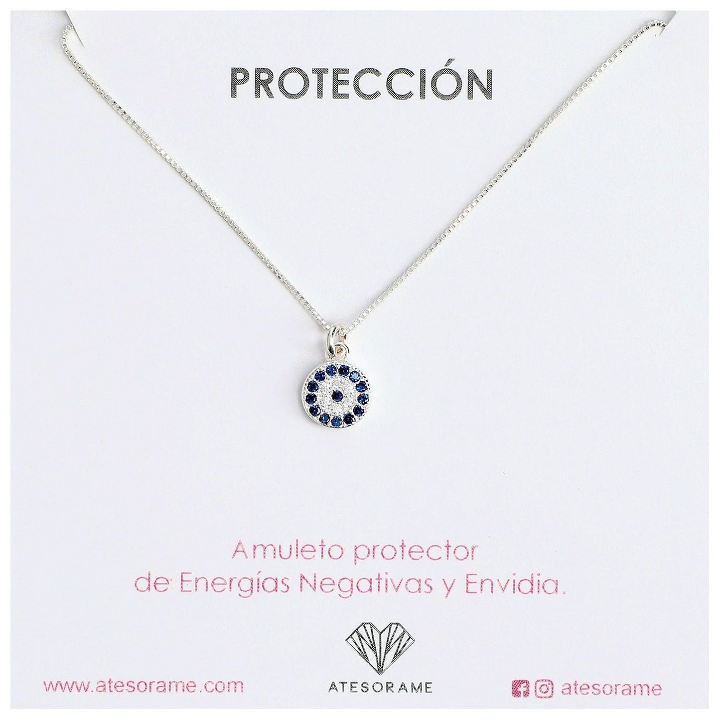 Silver Turkish Eye Point of Light Necklace