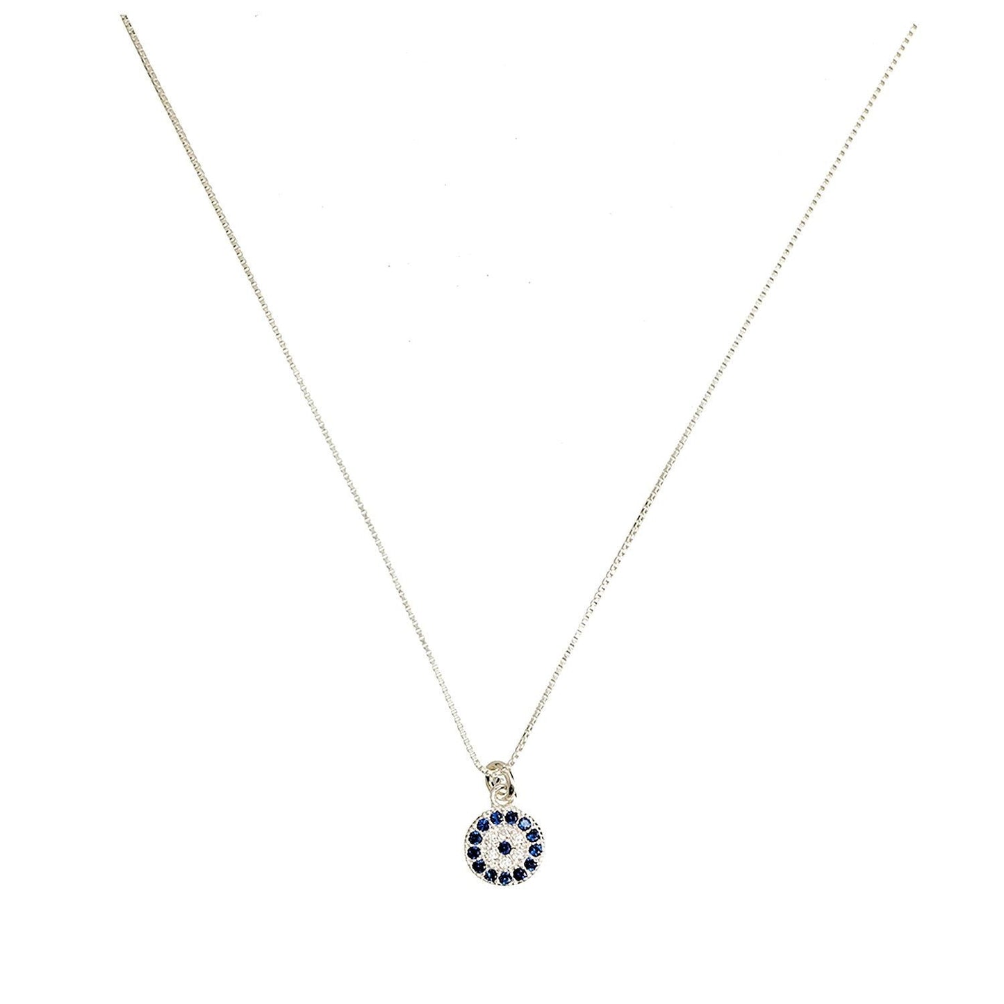 Silver Turkish Eye Point of Light Necklace
