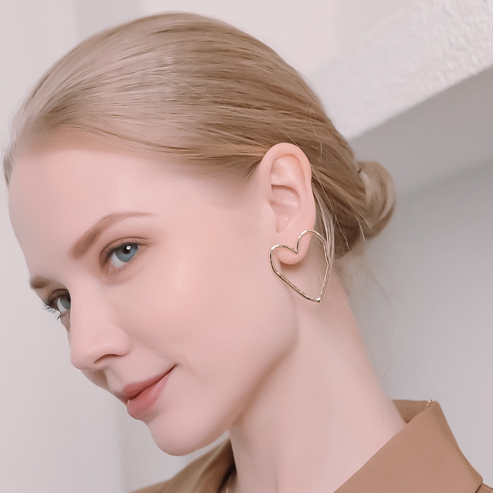Big Heart Gold Hoops