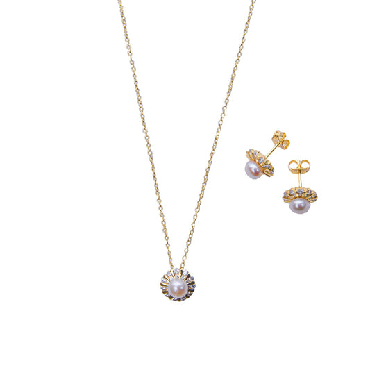 Conjunto Pearl Flora Gold