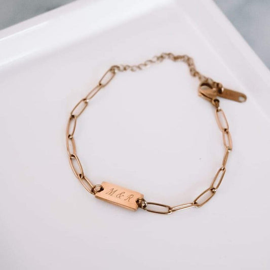 Personalized Gold Links Bracelet 