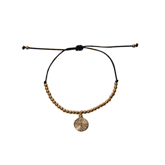 Gold beaded bracelet Our Father
