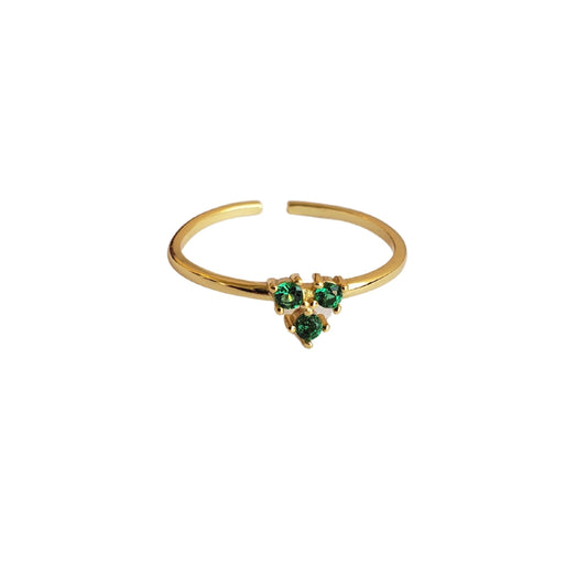Emerald Triad Ring